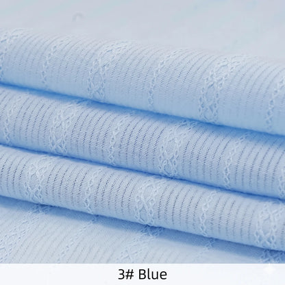 Delicate Embroidered Stripe 100% Pure Cotton Jacquard Fabric | CA1012