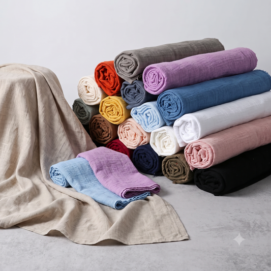 Eco-Friendly Natural Linen Cotton Cambric Fabric – Soft, Breathable & Quick-Dry Textile for DIY Clothing, Curtains & Patchwork | CA1014