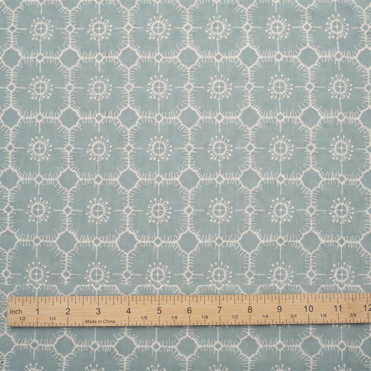Geometric Cotton Linen Embroidered Jacquard Fabric By The Yard | CA1020