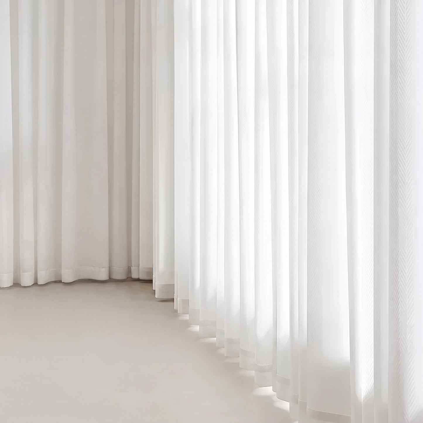 Luxury White Chiffon Sheer Curtain Panel – Solid Tulle Voile Window Drapes for Living Room & Bedroom | CD1028