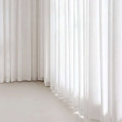 Luxury White Chiffon Sheer Curtain Panel – Solid Tulle Voile Window Drapes for Living Room & Bedroom | CD1028
