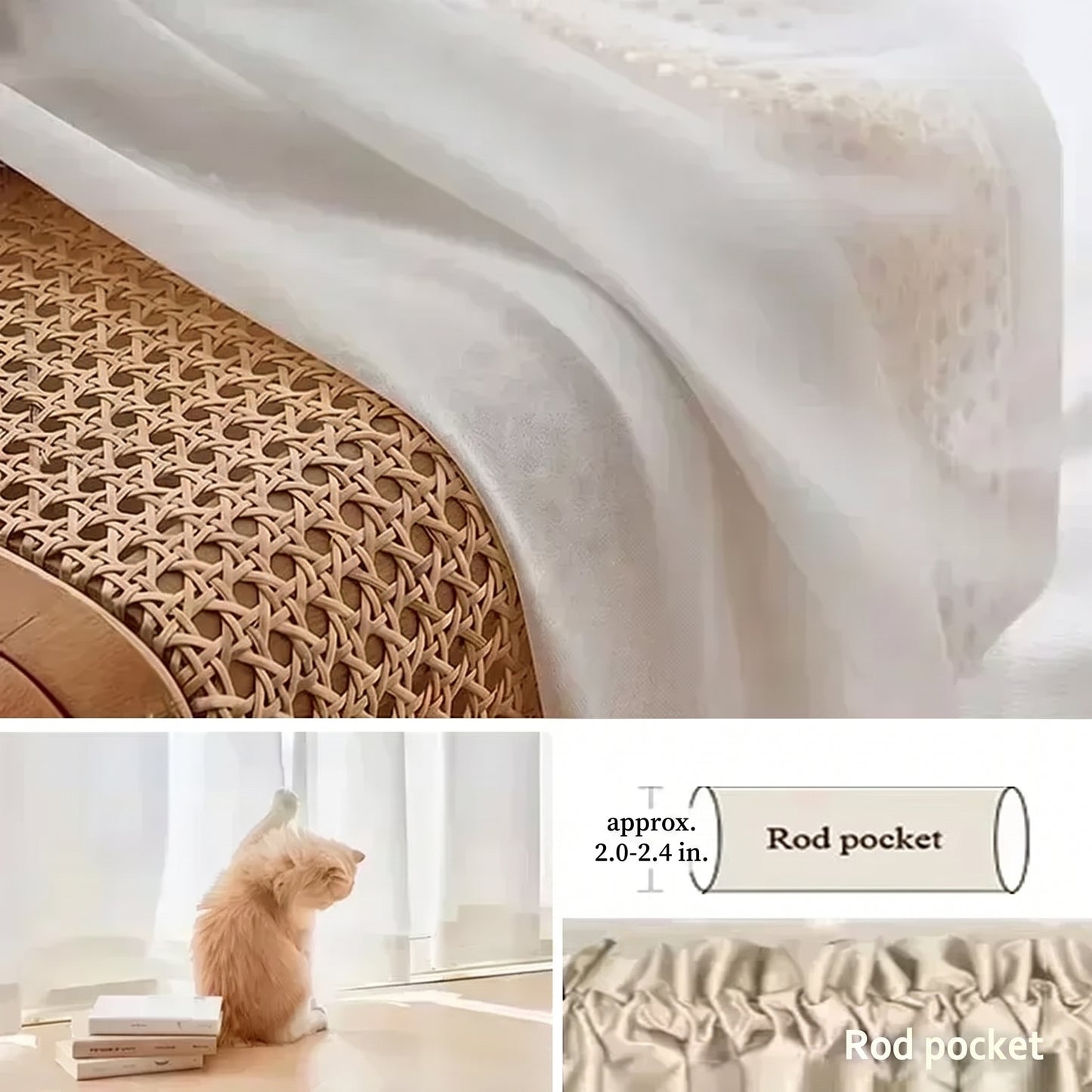 Luxury White Chiffon Sheer Curtain Panel – Solid Tulle Voile Window Drapes for Living Room & Bedroom | CD1028