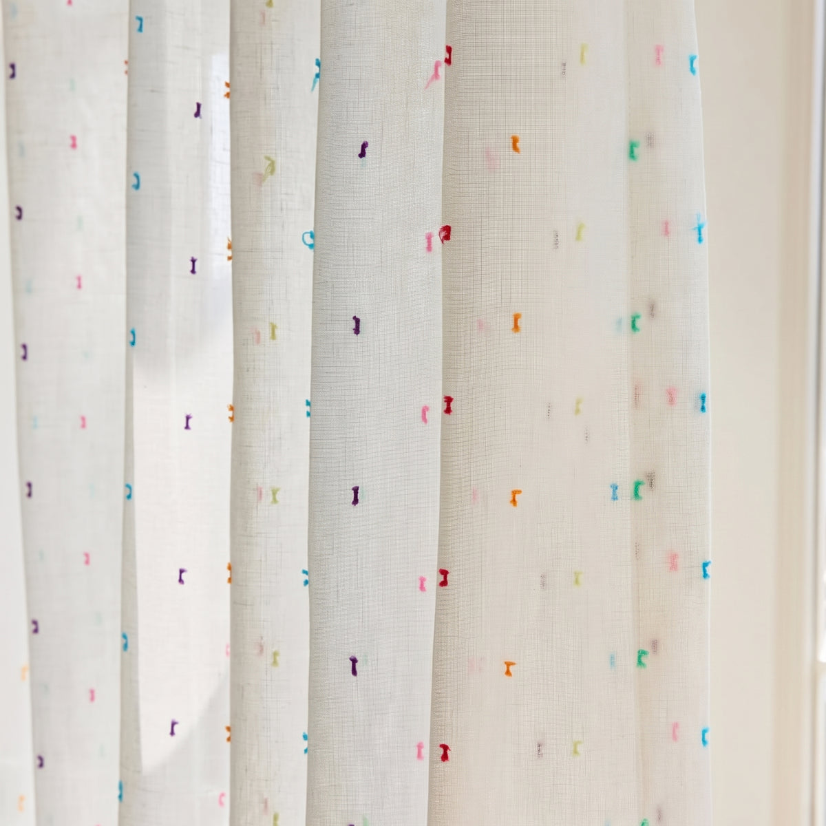 Rainbow Bean Nursery Window Decor Sheer Curtain Panel | CD1047