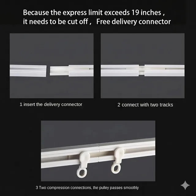 Self-Adhesive Silent Curtain Track, No-Drill Top & Side Mount Rail for Smooth Surfaces | CH1007