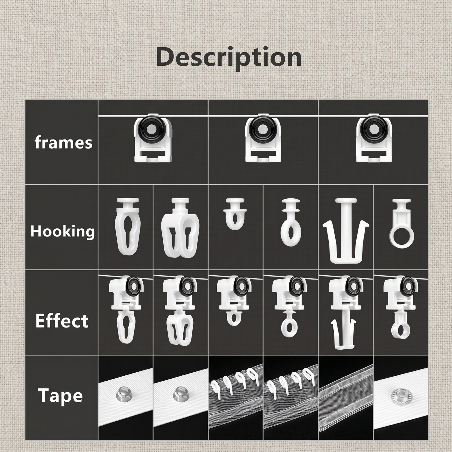 Premium Transparent S-Fold Wave Curtain Heading Tape | CH1007