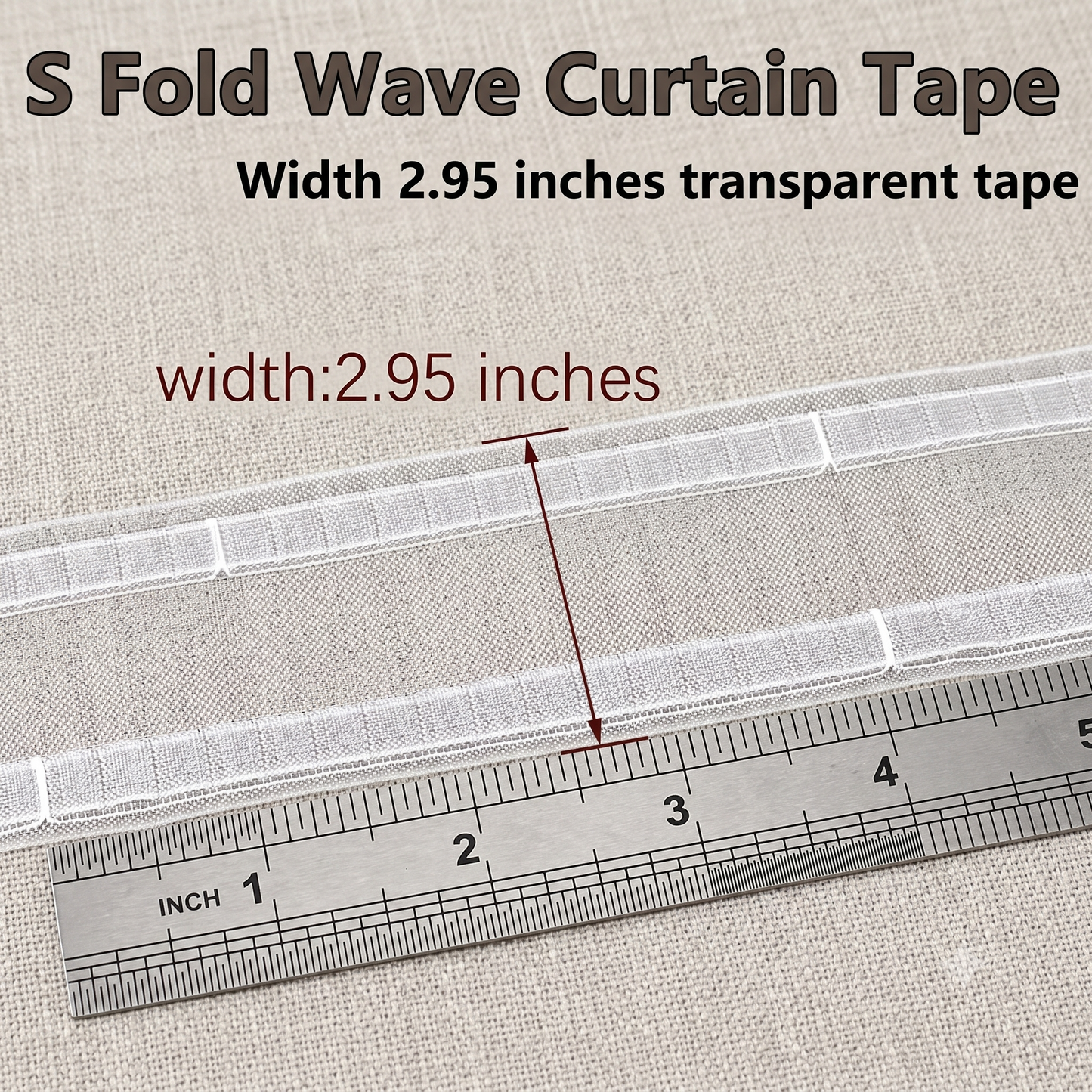 Premium Transparent S-Fold Wave Curtain Heading Tape | CH1007