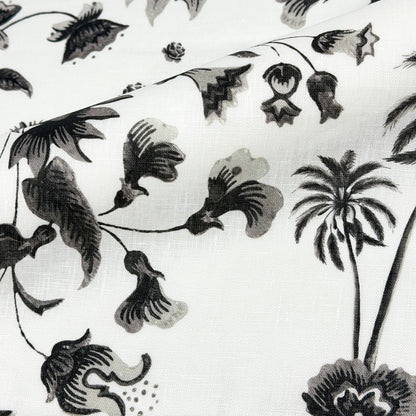 Blossom Flower Handkerchief Light Weight 100% Linen Fabric By The Yard, 57"Width, CL1111