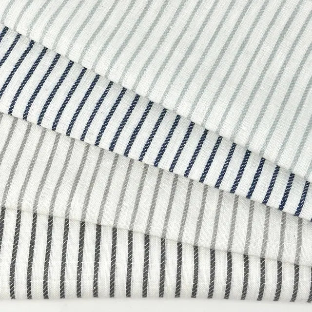 1/2" Ticking Stripe 100% Linen Fabric, 55"Width, CL1002