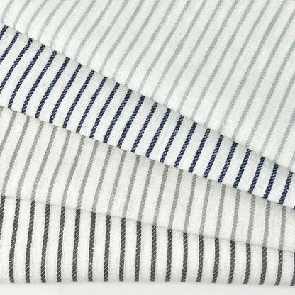 1/2" Ticking Stripe 100% Linen Custom Flat Roman Shade, CL1002