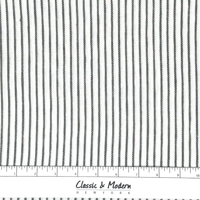 1/2" Ticking Stripe 100% Linen Fabric, 55"Width, CL1002