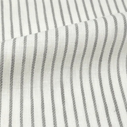 Thin Ticking Stripe 100% Linen Fabric by the Yard | 55"Width | CL1002