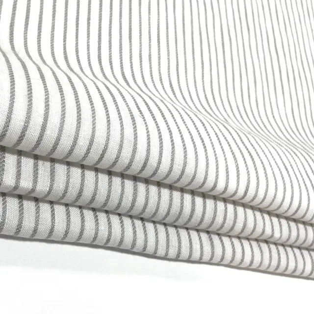 1/2" Ticking Stripe 100% Linen Custom Flat Roman Shade, CL1002