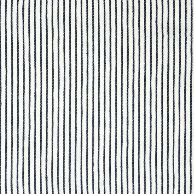 1/2" Ticking Stripe 100% Linen Custom Flat Roman Shade, CL1002