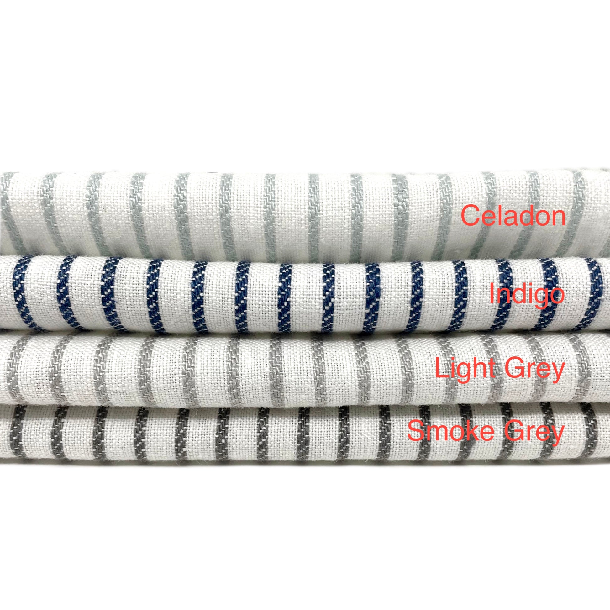 1/2" Narrow Stripe Natural Linen Fabric Custom Flat Roman Shade/CL1002 - Classic & Modern Home