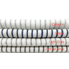 1/2" Narrow Stripe Natural Linen Fabric Custom Relaxed Casual Roman Shade/CL1002