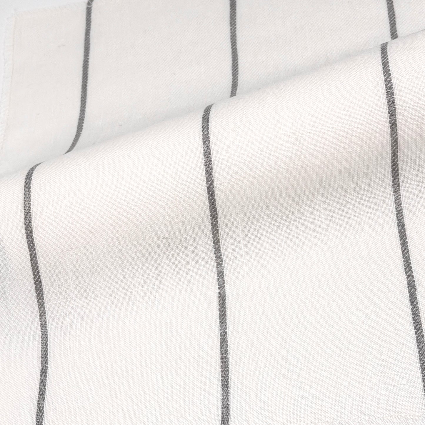 Wide Thin Striped 100% Linen Custom Made Flat Roman Shade, CL1003