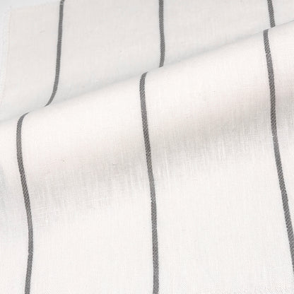 Wide Thin Striped 100% Linen Custom Made Flat Roman Shade, CL1003