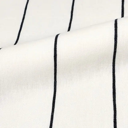 Light Green Wide Thin Striped 100% Linen Custom Made Flat Roman Shade, CL1003