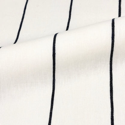 Wide Thin Striped 100% Linen Custom Made Flat Roman Shade, CL1003