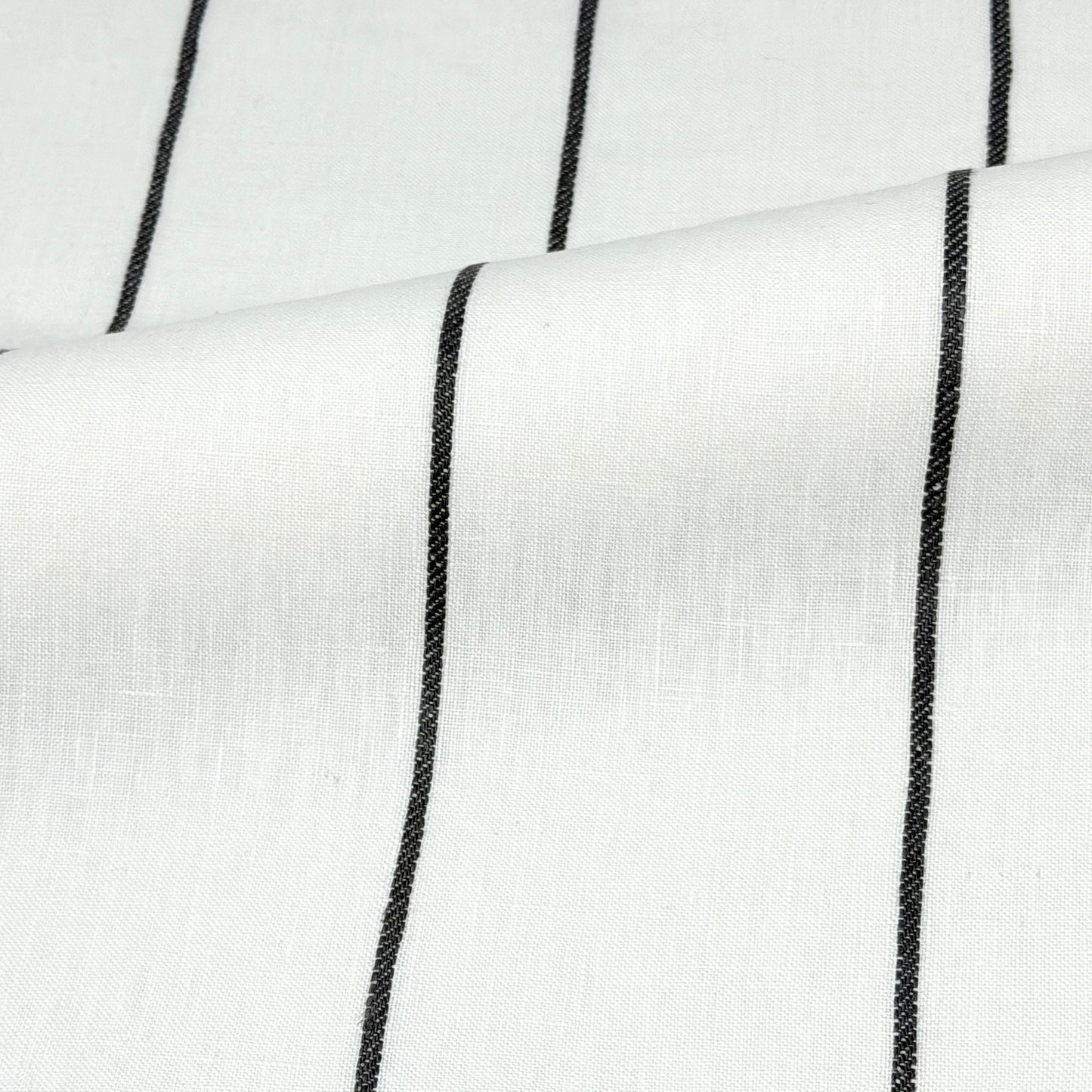 Wide Thin Striped 100% Linen Custom Made Flat Roman Shade, CL1003