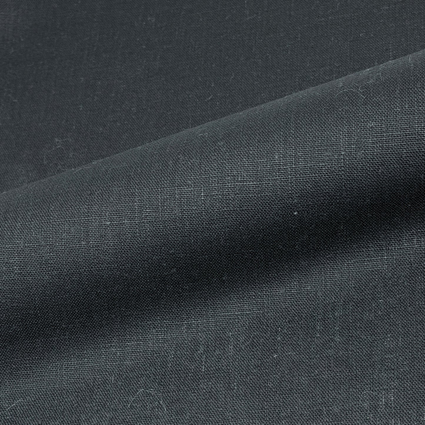 White Linen with Black Border Flat Roman Shade, CL1010