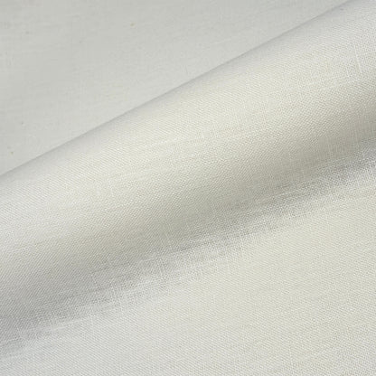 White Linen with Black Border Flat Roman Shade, CL1010
