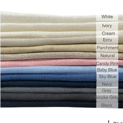 White Linen Relaxed Roman Shades with Black Bordered Trim | CL1010