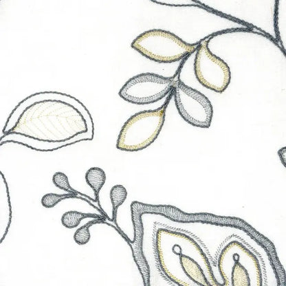 Leaf Floral Embroidery Sheer Linen Blend Fabric by the Yard, 54" Width,  CL1011