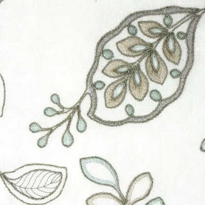 Leaf Floral Embroidery Sheer Linen Blend Fabric by the Yard, 54" Width,  CL1011