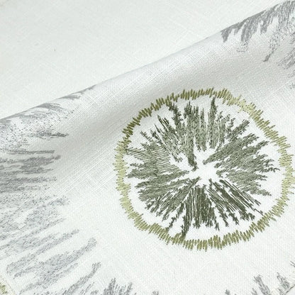 Retro Stitch Sunburst Embroidery Linen Relaxed Roman Shade, CL1018