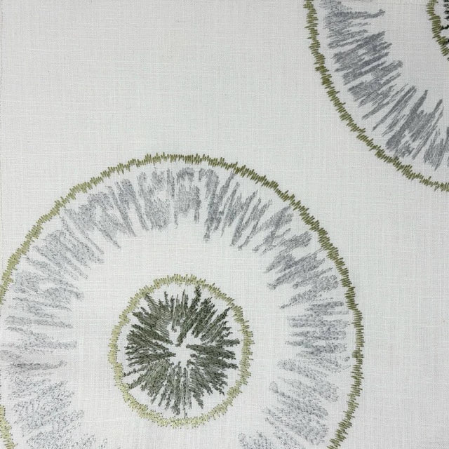 Retro Stitch Sunburst Embroidery Linen Relaxed Roman Shade, CL1018