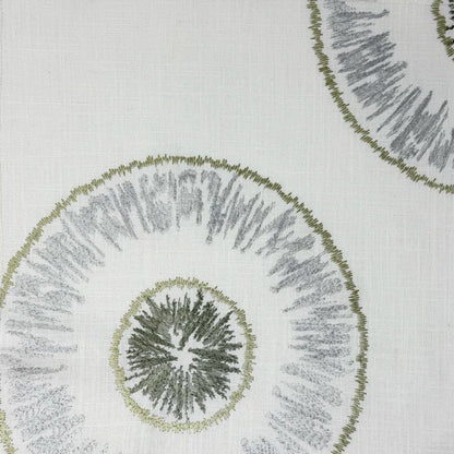 Retro Stitch Sunburst Embroidery Linen Relaxed Roman Shade, CL1018