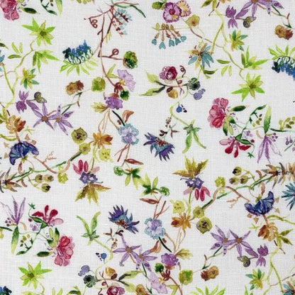 Floral Print 100% Linen Fabric By The Yard, 58"Width, CL1021