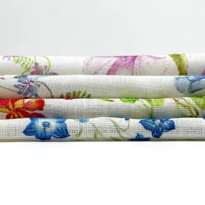 Floral Print 100% Linen Fabric By The Yard, 58"Width, CL1021