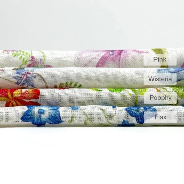Floral Print 100% Linen Fabric By The Yard, 58"Width, CL1021