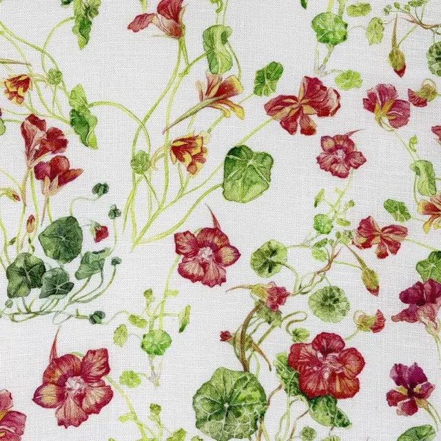 Floral Print 100% Linen Fabric By The Yard, 58"Width, CL1021