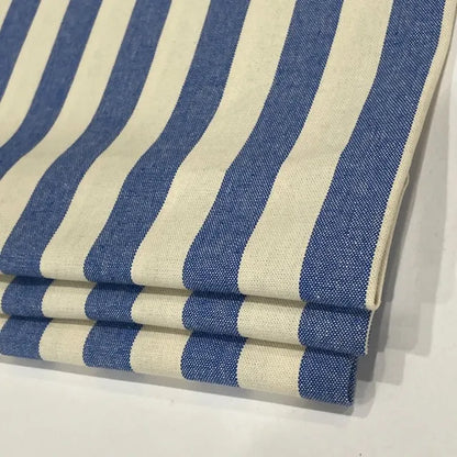 Classic Cabana Stripe 100% Cotton Fabric Flat Roman Shade, CL1025