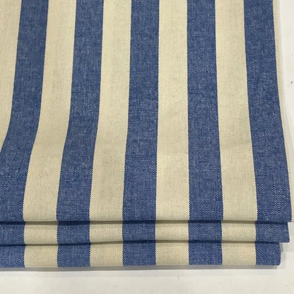 Classic Cabana Stripe 100% Cotton Fabric Flat Roman Shade, CL1025