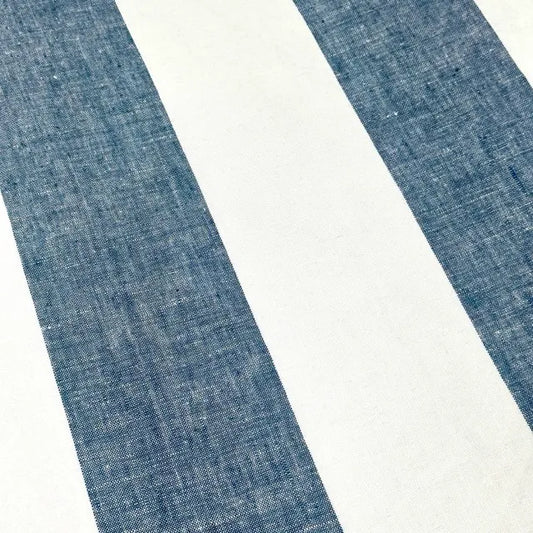 Premium Wide Stripe 100% Natural Linen Fabric, 55"Width, CL1026