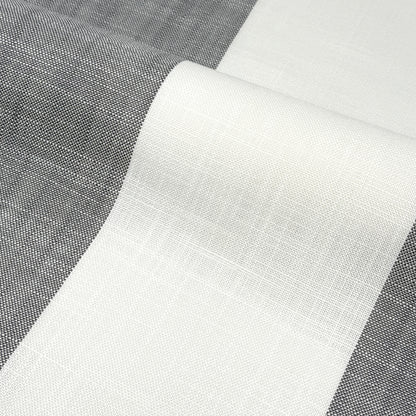 Dark Gray White Wide Stripe Linen Relaxed Roman Shade, CL1026