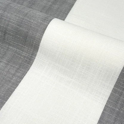 Ciel and White Striped 100% Linen Flat Roman Shade, CL1026