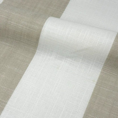 Ciel and White Striped 100% Linen Flat Roman Shade, CL1026