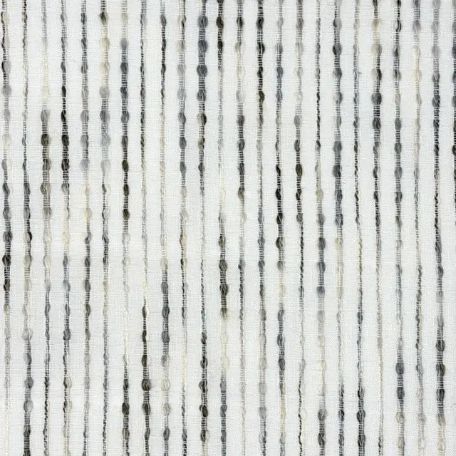 Grey Embroidered Stripe Sheer Linen Fabric Relaxed Roman Shade, CL1032