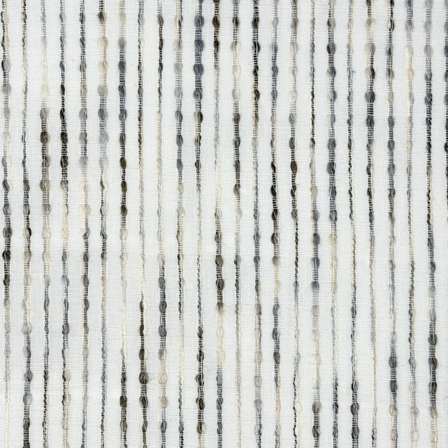 Grey Embroidered Stripe Sheer Linen Fabric Relaxed Roman Shade, CL1032