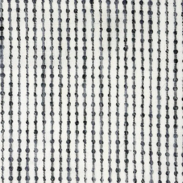 Grey Embroidered Stripe Sheer Linen Fabric Relaxed Roman Shade, CL1032