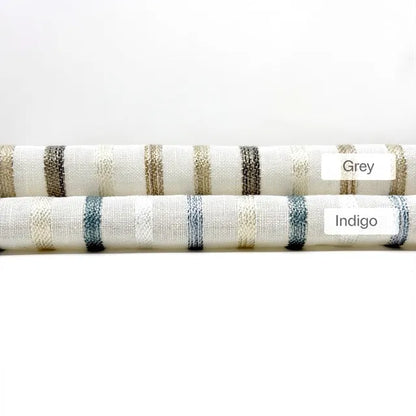 Multi Stripe Grey Indigo Sheer Linen Fabric By The Yard, 118"Width, CL1033