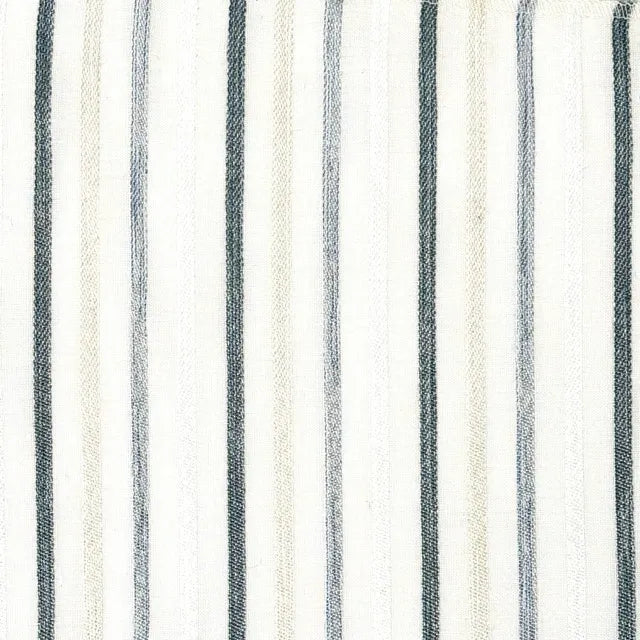 Multi Stripe Grey Indigo Sheer Linen Fabric By The Yard, 118"Width, CL1033