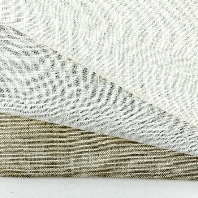Double Width 100% Natural Rustic Sheer Linen Fabric, 118"Width, CL1035