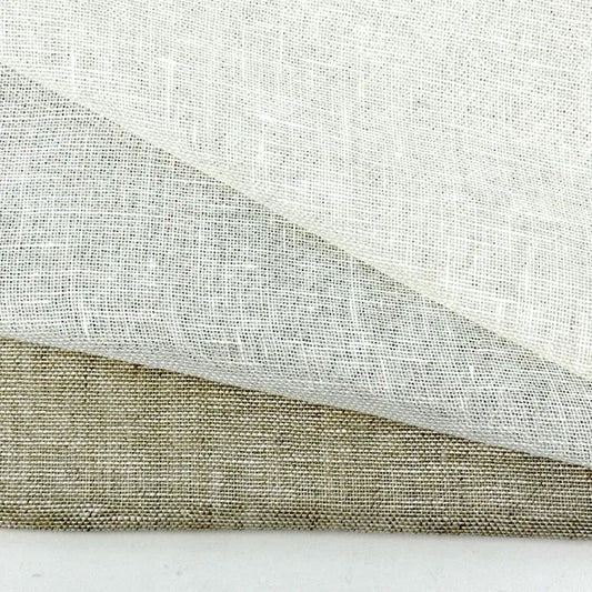 Double Width 100% Natural Rustic Sheer Linen Fabric, 118"Width, CL1035
