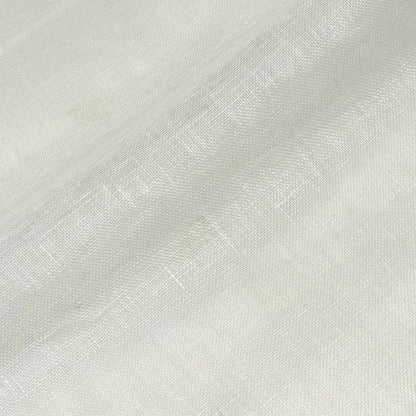 Ivory sheer linen fabric close-up with natural slub texture
